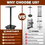 Ghosthorn Fishing Rod Holders for Garage 360 Degree Rotating Fishing Pole Rack, Floor Stand Holds up to 16 Rods Wood Fishing Gear Equipment Storage Organizer, Fishing Gifts for Men Women