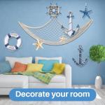 Sukh 2PCS Fish Net Decorative - Fish Net Decorations Decorative Netting Nautical Fishnet Table Runner Nets Netting Fishnet Ocean Party Rope Decoration
