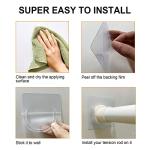 Venupple Shower Rod Holder, Tension Curtain Rod Bracket No Drilling, Adhesive Shower Rod Retainer Shower Curtain Rod Holder | Shower Curtain Rod not Included