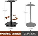 Ghosthorn Fishing Rod Holders for Garage 360 Degree Rotating Fishing Pole Rack, Floor Stand Holds up to 16 Rods Wood Fishing Gear Equipment Storage Organizer, Fishing Gifts for Men Women