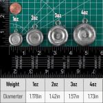 Dr.Fish 5 Pack Fishing Coin Sinkers Lead Fishing Weights Disc Weights No Roll Freshwater Saltwater River Bank Surf Fishing Catfishing, 1oz