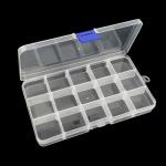 ZUFECY Fishing Tackle Box, Storage Organizer with Adjustable 15 Dividers, Transparent Organizer Tray Organizers and Storage Box for Tackle Bead