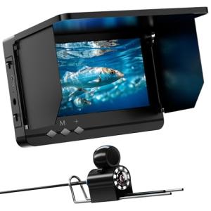 Underwater Fishing Camera, 4.3 Inch Portable Night Vision Fish Finder HD 1000 TVL Infrared Waterproof Camera LCD Monitor 15M Cable for Ice Dark Fishing Lake Sea Boat Kayak