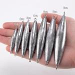 Dr.Fish 5 Pack Inline Trolling Sinker Torpedo Fishing Weight Lead Fishing Weight Sinker Double Ring Saltwater Offshore Boat Fishing 1oz