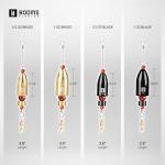 Booms Fishing CRR Carolina Ready Rigs for Bass Fishing Saltwater, 5pcs Brass Pre Rigged Carolina Rigs Kit, Fishing Weights Bullet Weights Carolina Keeper, 1/2oz Brass