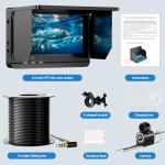 Underwater Fishing Camera, 4.3 Inch Portable Night Vision Fish Finder HD 1000 TVL Infrared Waterproof Camera LCD Monitor 15M Cable for Ice Dark Fishing Lake Sea Boat Kayak