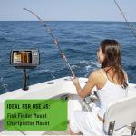 RomHaus Marine-Grade Metal Fish Finder Mount for Boat with B Size Ball 1"/25mm, 5.91" Arm and Universal Fish Finder Mounting Plate, Drilled Base, Compatible with Garmin, Lowrance, Humminbird and More