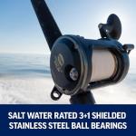 PENN Squall II Level Wind Conventional Reel and Fishing Rod Combo, Black/Gold