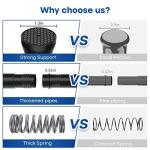 QINGYUN Black Tension Curtain Rod 28 to 48 Inch Spring Rod No Drilling Adjustable Shower Curtain Rod for Windows, Bathrooms, Closet, Kitchen