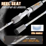 Sougayilang Fishing Pole, IM6 Graphite Spinning Rod & Casting Rod - Two Pieces, SuperPolymer Handle Fishing Rod for Bass Fishing - Casting- 6'0"