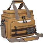 WELIDAY Fishing Tackle Bag for Fishing, Water Resistant Fishing Gear Storage Bag, Soft Tackle Box Storage Case for Saltwater or Freshwater (Khaki)