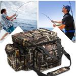 BalanZze Fishing Tackle Bag for Saltwater or Freshwater, Water-Resistant 3600 Tackle Box Bag, Fishing Bags for men 19.68 * 11.81 * 9.84in Camouflage Color