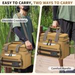 WELIDAY Fishing Tackle Bag for Fishing, Water Resistant Fishing Gear Storage Bag, Soft Tackle Box Storage Case for Saltwater or Freshwater (Khaki)