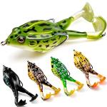 Topwater Frog Lure Bass Trout Fishing Lures Kit Set Realistic Prop Frog Soft Swimbait Floating Bait with Weedless Hooks for Freshwater Saltwater（Pack of 5）