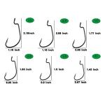 60pcs Offset Worm Hook High Carbon Steel Wide Gap Bait Jig Fish Hooks with Plastic Box #1-5/0