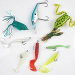 Classic Double Fishing Hooks Kit 30/140pcs Frog Hooks Fly Tying Fishing Hooks Sharp Open Shank 3X Strong High Carbon Steel Barbed Black Small Size for Saltwater and Freshwater