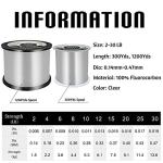 RIKIMARU Fluoro Fishing Line, 100% Fluorocarbon Coated Fishing Line (Clear, 6LB/0.23mm/300Yds)