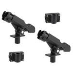 HiUmi Adjustable Black Fishing Rod Holder for Boat Kayak Swivel Side Mount Kits Tackle (RH40-2Pack)