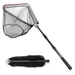 Fishing Landing Net, Fishing Net for Freshwater Saltwater with Long Foldable Telescoping Pole Handle Collapsible Small Fish Net for Kids Men Women Easy Catch Release