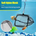 AQUANEAT Aquarium Net with Extendable Long Handle, Adjustable Wastes Skimming Cleaning Tools for Fish Tanks, 3 inch
