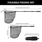 Fishing Landing Net, Fishing Net for Freshwater Saltwater with Long Foldable Telescoping Pole Handle Collapsible Small Fish Net for Kids Men Women Easy Catch Release