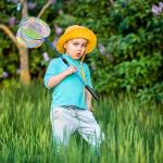 Kids Fishing Nets with Bucket Fishing Retractable Landing Net Lightweight Aluminum Pole with Non-Slip Handle for Catch and Release and Release Frogs Butterfly Youth Outdoor