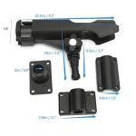 HiUmi Adjustable Black Fishing Rod Holder for Boat Kayak Swivel Side Mount Kits Tackle (RH40-2Pack)