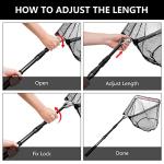 Fishing Landing Net, Fishing Net for Freshwater Saltwater with Long Foldable Telescoping Pole Handle Collapsible Small Fish Net for Kids Men Women Easy Catch Release