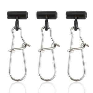 Dr.Fish 30 Pack Sinker Slides for Fishing, Sinker Weight Silder Line Slide Sleeve Swivel Duo Lock Snaps for Saltwater Bottom Fishing Fish Fider Rig Catfish Rig Black 110Lb