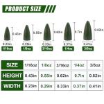 Fishing Weights Sinkers, Bullet Fishing Weights Worm Sinkers Painted Slip Sinkers for Bass Fishing Texas Rigs Carolina Rigs Saltwater Freshwater Fishing Tackle