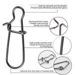 Dr.Fish 30 Pack Sinker Slides for Fishing, Sinker Weight Silder Line Slide Sleeve Swivel Duo Lock Snaps for Saltwater Bottom Fishing Fish Fider Rig Catfish Rig Black 110Lb