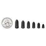 Fishfun Tungsten Bullet Fishing Weights, Insert Free Worm Sinkers, 12 Pack, 1/4oz, No Chip Black