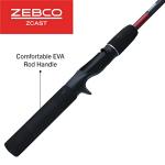 Zebco ZCAST 5'6" 2PC ML CAST ROD, Multi (ZCASTC562MLA,,PB3),Black/Red