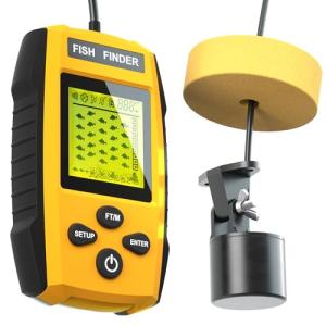 Portable Sonar Alarm Fish Finder with Sonar Transducer and LCD Display, for Kayak Fishing Boat Fishing Ice Fishing