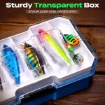 PLUSINNO Fishing Tackle Box with Tackle Included, 373PCS Fishing Lures Kit with Removable Tray, Fishing Gear with Pliers, Weights, Hooks, Accessories, Fishing Tackle Lure Kit Gifts for Men Bass Trout