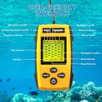 Portable Sonar Alarm Fish Finder with Sonar Transducer and LCD Display, for Kayak Fishing Boat Fishing Ice Fishing