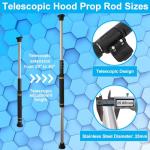 Greeily Telescopic Hood Prop Rod, 29 to 40 inches Hood Prop Holder Tool for Car Trunk Universal Engine Support Bar Stainless Steel Material with Comfortable Sponge Handle Telescoping Adjustable