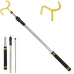 Frebuta Drapery Pull Rod,36“ to 63” Curtain Pull Telescoping Pole Heavy Duty For Curtains Wand Stainless Steel Tubes Soft Sponge Handle Rod for Curtains Extension Pole Lightweight (Black Yellow)