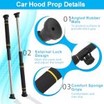 Greeily Telescopic Hood Prop Rod, 29 to 40 inches Hood Prop Holder Tool for Car Trunk Universal Engine Support Bar Stainless Steel Material with Comfortable Sponge Handle Telescoping Adjustable