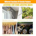 Frebuta Drapery Pull Rod,36“ to 63” Curtain Pull Telescoping Pole Heavy Duty For Curtains Wand Stainless Steel Tubes Soft Sponge Handle Rod for Curtains Extension Pole Lightweight (Black Yellow)