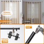 TONIAL Curtain Rod 32 to 58 Inch(2.6-4.8ft), Telescoping Splicing 3/4 Drapery Rods for Windows 20 to 53 Inch(1.7-4.4ft), Decorative Single Rod with Small Cap Finial, Black
