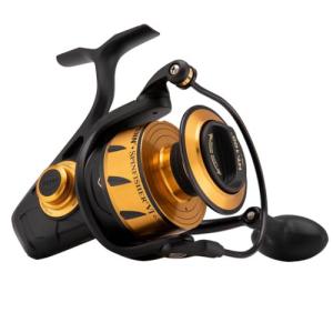 PENN Spinfisher VI Spinning Nearshore/Offshore Fishing Reel, HT-100 Front Drag, Max of 40lb | 18.1kg, Made with an All-Metal Reel Body and Spool Design, Black Gold