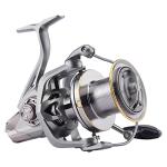HAUT TON Spinning Reel 8000/9000/10000/12000/14000,6+1BB Metal Surf Fishing Reels,4.8:1 Gear Ratio 55lbs Drag Heavy Long Casting Inshore Saltwater Monster Fish (HT-NGK, 14000)