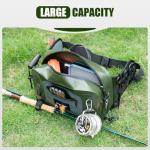 Goture Waterproof Fishing Waist Pack,IPX8 840D TPU Large Fishing Tackle Bag with Rod Holder,Airtight Zipper Closure,9L Fly Fishing Bag with Adjustable Strap,Sling Fishing Waist Bag,Fishing Fanny Pack