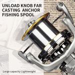 HAUT TON Spinning Reel 8000/9000/10000/12000/14000,6+1BB Metal Surf Fishing Reels,4.8:1 Gear Ratio 55lbs Drag Heavy Long Casting Inshore Saltwater Monster Fish (HT-NGK, 14000)