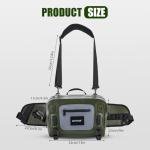 Goture Waterproof Fishing Waist Pack,IPX8 840D TPU Large Fishing Tackle Bag with Rod Holder,Airtight Zipper Closure,9L Fly Fishing Bag with Adjustable Strap,Sling Fishing Waist Bag,Fishing Fanny Pack