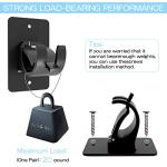 Wabboreq 4 Pieces Self Adhesive Curtain Rod Bracket, Universal Plastic Curtain Rod Holders, No Drill Curtain Rod Brackets Curtain Rod Hooks for Bathroom, Bedroom, Livingroom, Kitchen (Black)