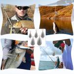 Fishing Weights Sinkers Kit, 5 Sizes 25pcs Bass Casting Drop Shot Weights Lead Fishing Weights for Catfish Saltwater Freshwater