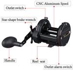 Sougayilang Conventional Reel 50 Trolling Fishing Reel Powerful Drag Fishing Reel for Saltwater Big Game (HSTL Black 30)
