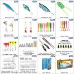 WITOROR Fishing Lures, 148Pcs Tackle Box with Tackle Included, Crankbaits, Spoon, Hooks, Weights & Other Accessories, Fishing Bait Lure Gear Kit Gifts for Men Bass Freshwater
